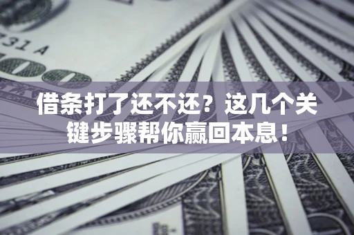 济南借条打了还不还？这几个关键步骤帮你赢回本息！